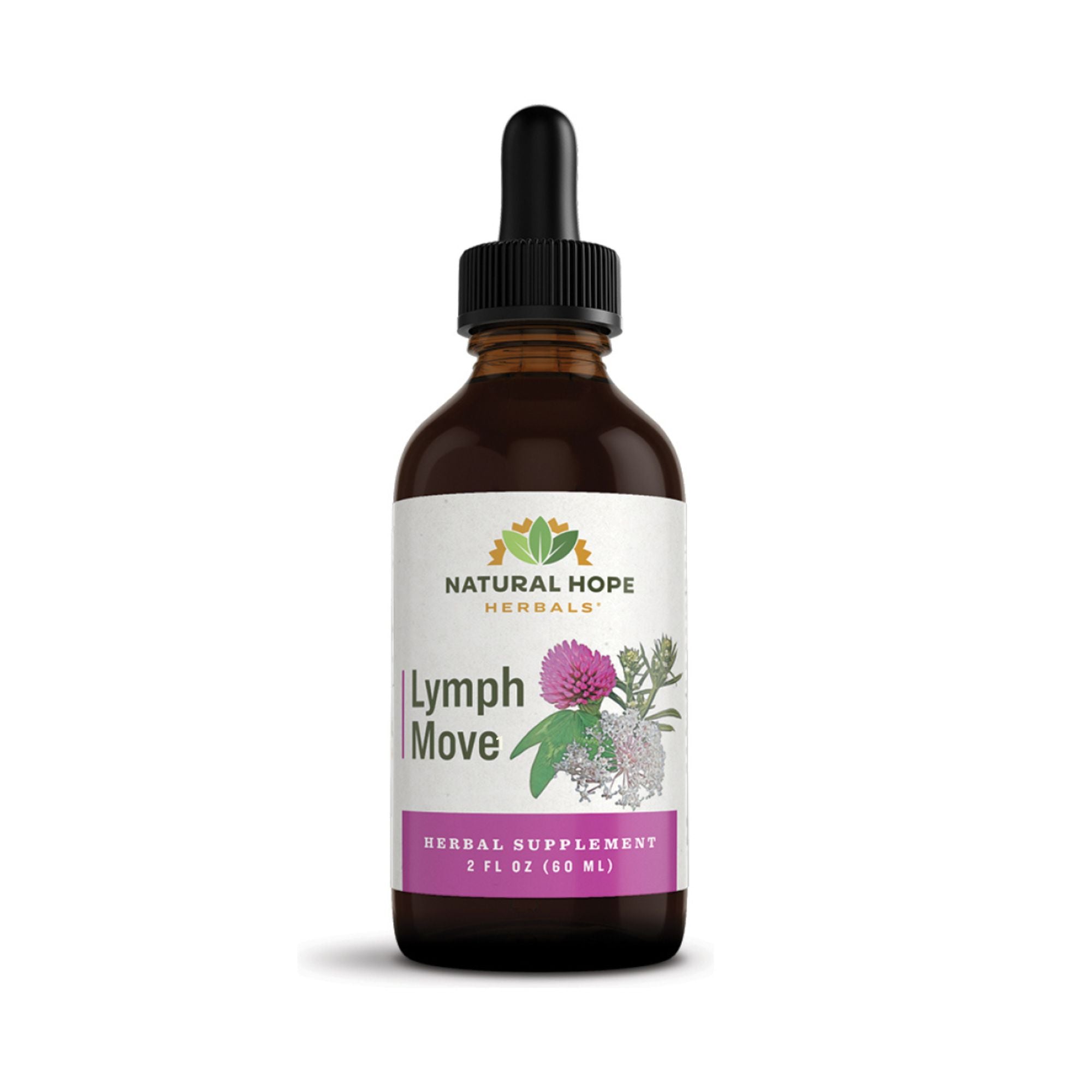 Natural Hope Herbals Lymph Move in 2 fl oz (60 ml) bottle, created to support lymphatic health and drainage with herbal components.