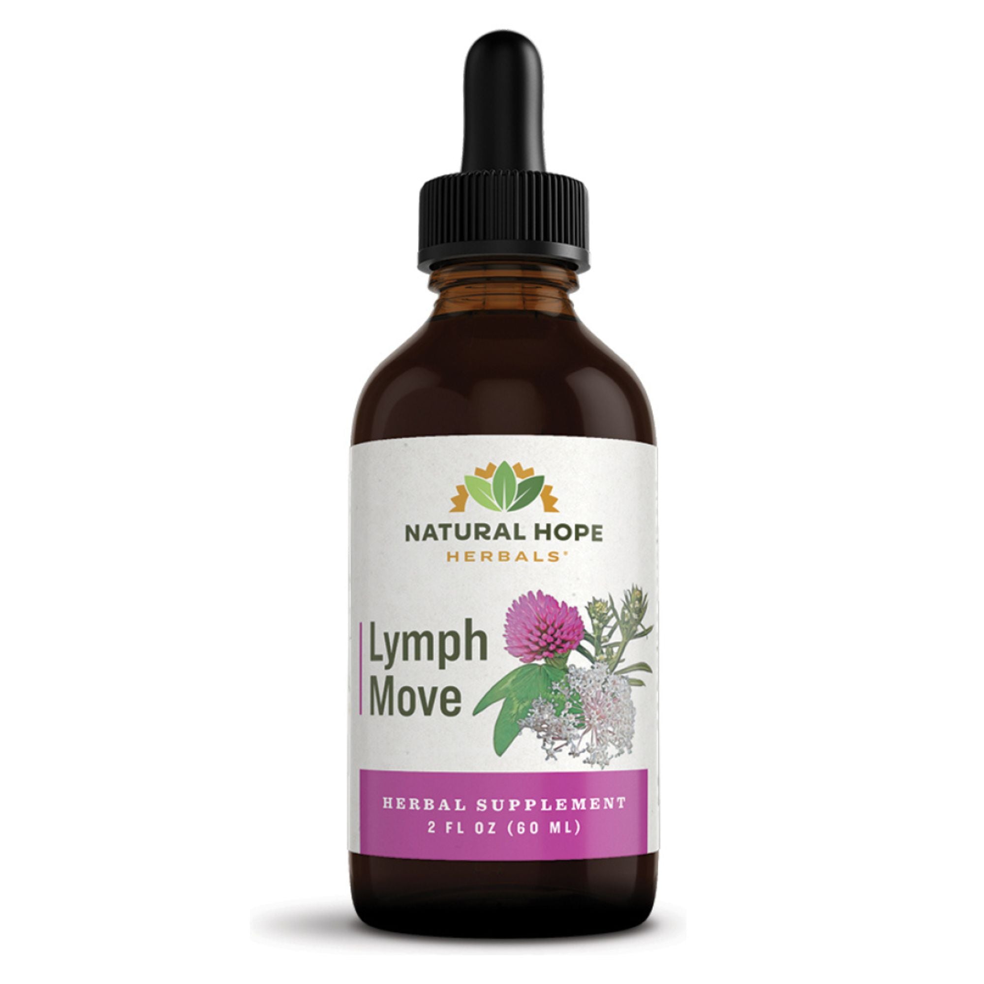Natural Hope Herbals Lymph Move in 4 fl oz (120 ml) bottle, created to support lymphatic health and drainage with herbal components.