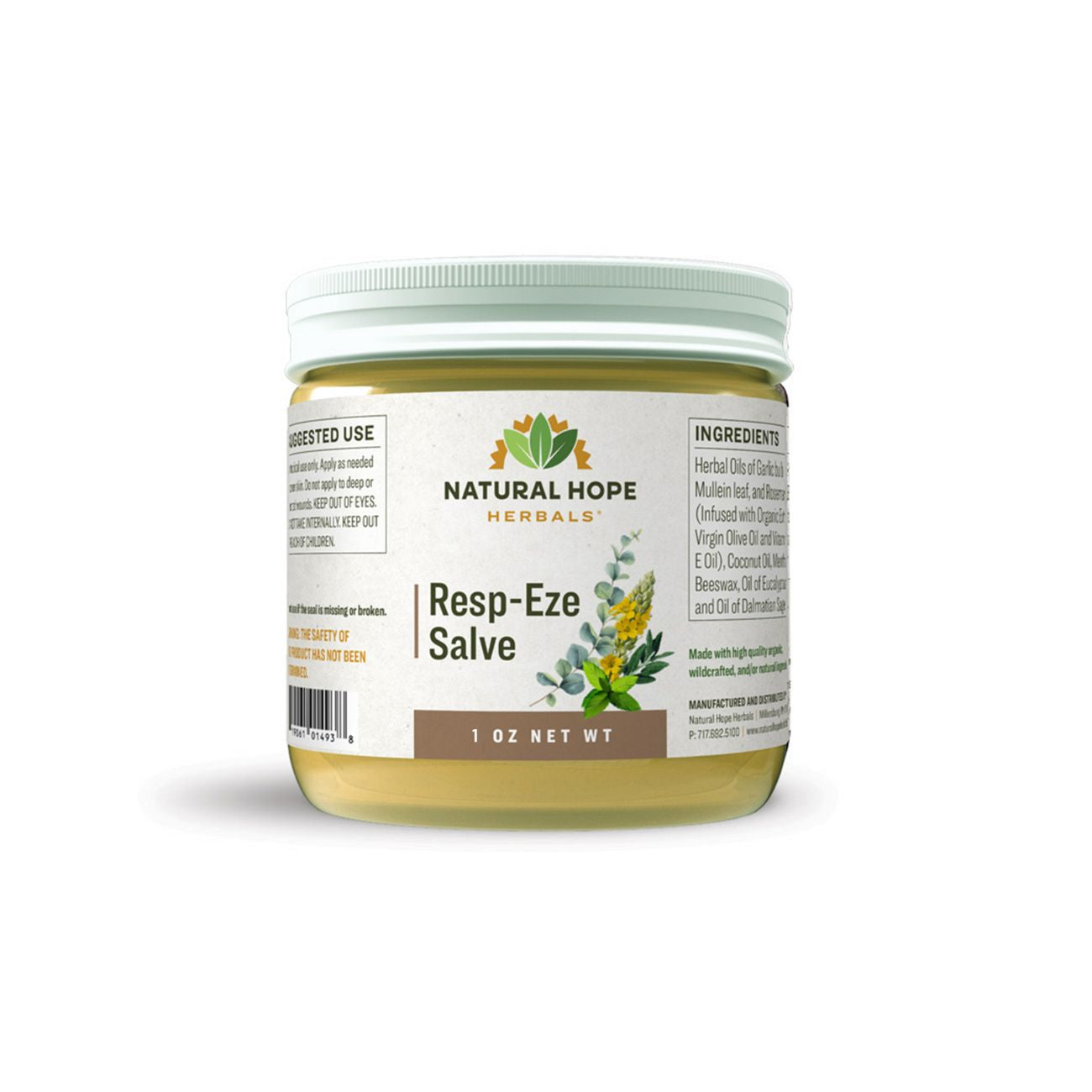 Natural Hope Herbals Resp-Eze Salve in a 1 oz (29 g) jar, made with herbal oils to support respiratory health.