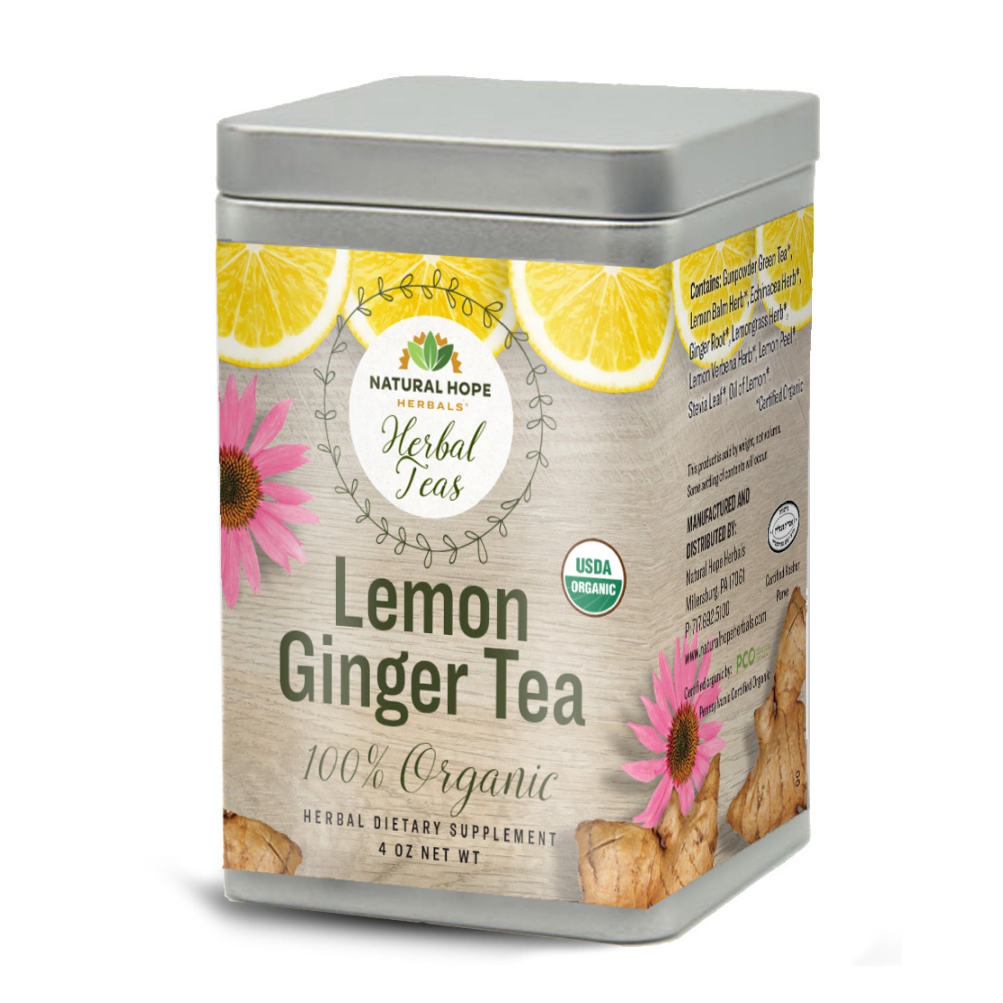 Organic Lemon Ginger Tea - Natural Hope Herbals