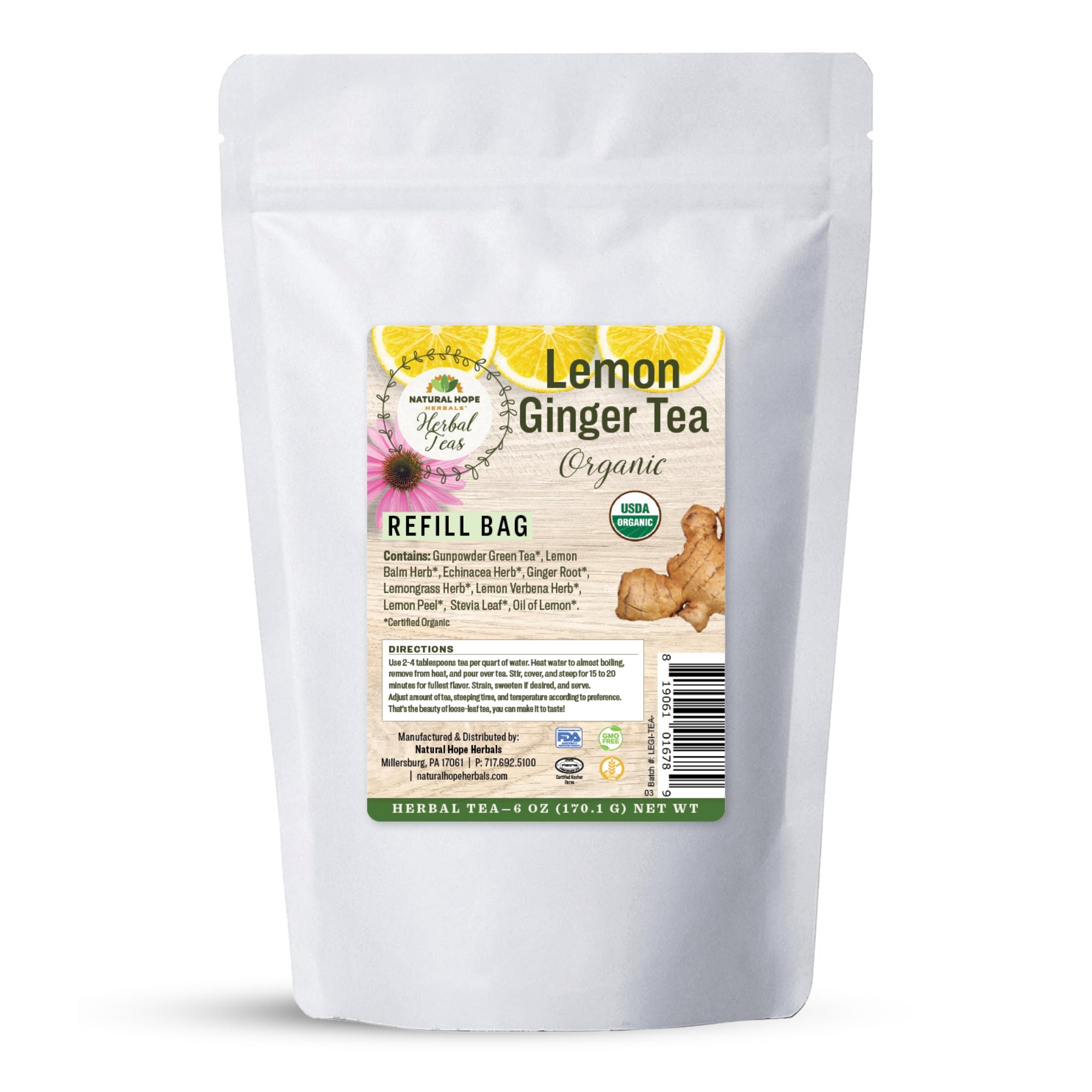Organic Lemon Ginger Tea - Natural Hope Herbals